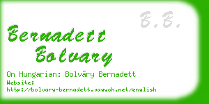 bernadett bolvary business card
